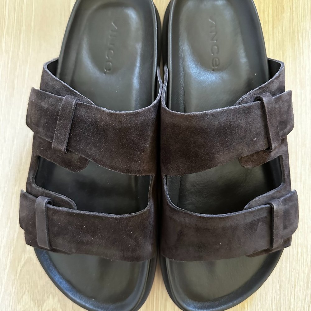 VINCE MEN'S DUKE SANDALS - DARK BROWN - 9.5